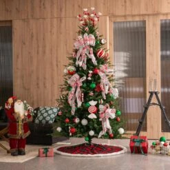 48 In. D Red And Black Plaid Reversible Sherpa/Flannel Christmas Tree Skirt 12 48 In. D Red And Black Plaid Reversible Sherpa/Flannel Christmas Tree Skirt -Christmas Decor Shop glitzhome christmas tree skirts 2020100011 e1 1000