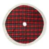 60 In. D Oversized Red And Black Plaid Reversible Sherpa/Flannel Christmas Tree Skirt -Christmas Decor Shop glitzhome christmas tree skirts 2020100012 64 1000