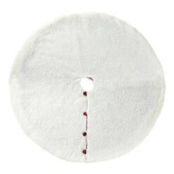 60 In. D Oversized Red And Black Plaid Reversible Sherpa/Flannel Christmas Tree Skirt -Christmas Decor Shop glitzhome christmas tree skirts 2020100012 76 1000