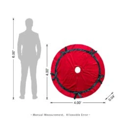 48 In. D Red Velvet Christmas Tree Skirt With Bows -Christmas Decor Shop glitzhome christmas tree skirts 2020100015 c3 1000