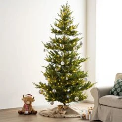 48 In. D Reversible Faux Fox Fur/Korean Fleece Christmas Tree Skirt 19 48 In. D Reversible Faux Fox Fur/Korean Fleece Christmas Tree Skirt -Christmas Decor Shop glitzhome christmas tree skirts 2020100016 31 1000