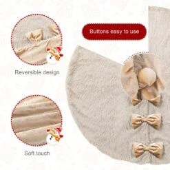 48 In. D Reversible Faux Fox Fur/Korean Fleece Christmas Tree Skirt 14 48 In. D Reversible Faux Fox Fur/Korean Fleece Christmas Tree Skirt -Christmas Decor Shop glitzhome christmas tree skirts 2020100016 4f 1000