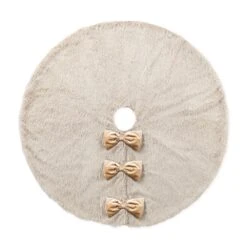 48 In. D Reversible Faux Fox Fur/Korean Fleece Christmas Tree Skirt