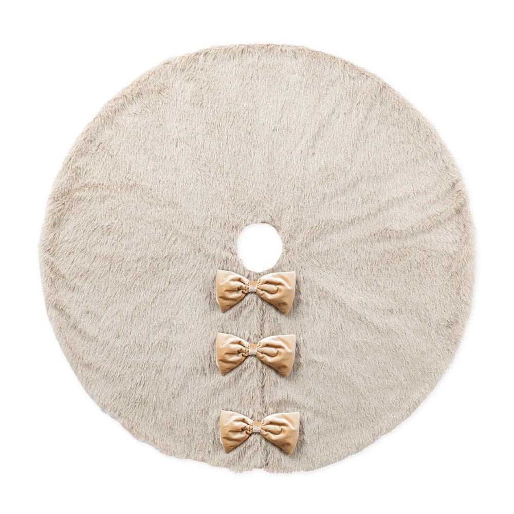 48 In. D Reversible Faux Fox Fur/Korean Fleece Christmas Tree Skirt 3 48 In. D Reversible Faux Fox Fur/Korean Fleece Christmas Tree Skirt