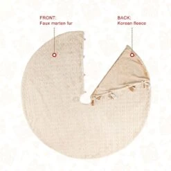 60 In. D Deluxe Reversible Milk Coffee Twisted Faux Marten Fur/Korean Fleece Christmas Tree Skirt -Christmas Decor Shop glitzhome christmas tree skirts 2020100017 1f 1000