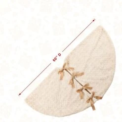 60 In. D Deluxe Reversible Milk Coffee Twisted Faux Marten Fur/Korean Fleece Christmas Tree Skirt -Christmas Decor Shop glitzhome christmas tree skirts 2020100017 44 1000