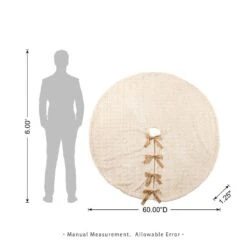 60 In. D Deluxe Reversible Milk Coffee Twisted Faux Marten Fur/Korean Fleece Christmas Tree Skirt -Christmas Decor Shop glitzhome christmas tree skirts 2020100017 c3 1000