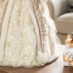 24 In. H Faux Fur & PVC Christmas Elegant African American Angel Tree Topper -Christmas Decor Shop glitzhome christmas tree toppers 2010100093 1f 1000