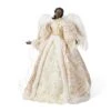 24 In. H Faux Fur & PVC Christmas Elegant African American Angel Tree Topper -Christmas Decor Shop glitzhome christmas tree toppers 2010100093 64 1000