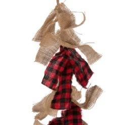 70.87 In. L Red And Black Plaid Fabric/Linen Garland -Christmas Decor Shop glitzhome christmas wall decorations 1117203326 4f 1000