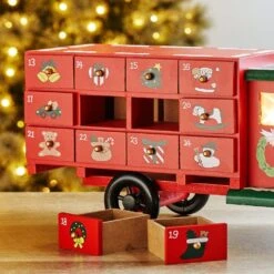 14.5 In. L Wooden Christmas Truck Countdown -Christmas Decor Shop glitzhome christmas wall decorations 2005300003 1f 1000