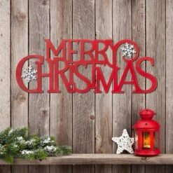 24 In. L Metal MERRY CHRISTMAS Wall Decor -Christmas Decor Shop glitzhome christmas wall decorations 2010000023 e1 1000