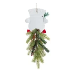 25 In. H Greenery Snowman Door Hanger -Christmas Decor Shop glitzhome christmas wall decorations 2010000039 66 1000