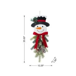 25 In. H Greenery Snowman Door Hanger -Christmas Decor Shop glitzhome christmas wall decorations 2010000039 c3 1000
