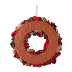 17.25 In. D Christmas Multi-Color Fabric Wreath 13 17.25 In. D Christmas Multi-Color Fabric Wreath -Christmas Decor Shop glitzhome christmas wall decorations 2010300040 44 1000