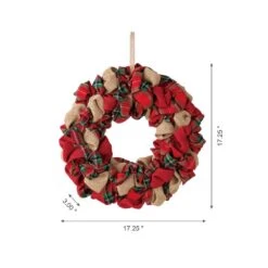 17.25 In. D Christmas Multi-Color Fabric Wreath 11 17.25 In. D Christmas Multi-Color Fabric Wreath -Christmas Decor Shop glitzhome christmas wall decorations 2010300040 4f 1000
