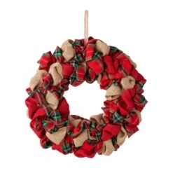 17.25 In. D Christmas Multi-Color Fabric Wreath