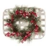 24 In. Artificial Dia Flocked Pinecone And Berry Wreath With Wooden Tobacco Basket 2 24 In. Artificial Dia Flocked Pinecone And Berry Wreath With Wooden Tobacco Basket -Christmas Decor Shop glitzhome christmas wreaths 1115203522 64 1000