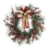 24 In. D Unlit Frosted Berry, Pine With Bowknot Artificial Christmas Wreath -Christmas Decor Shop glitzhome christmas wreaths 2010500002 64 1000