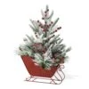 21 In. H Christmas Red Sleigh Frosted Floral Centerpiece -Christmas Decor Shop glitzhome christmas wreaths 2010500007 64 1000