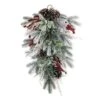 28 In. H Christmas Flocked Pinecone And Berry Teardrop Artificial Christmas Wreath -Christmas Decor Shop glitzhome christmas wreaths 2010500009 64 1000