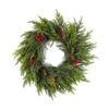 24 In. D PE Dripping Artificial Christmas PreLit Wreath With Pinecones And Red Berries -Christmas Decor Shop glitzhome christmas wreaths 2016000059 64 1000