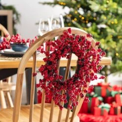 14 In. D Mini Red Berries Unlit Artificial Christmas Wreath (Set Of 4) 13 14 In. D Mini Red Berries Unlit Artificial Christmas Wreath (Set Of 4) -Christmas Decor Shop glitzhome christmas wreaths 2016000076 44 1000