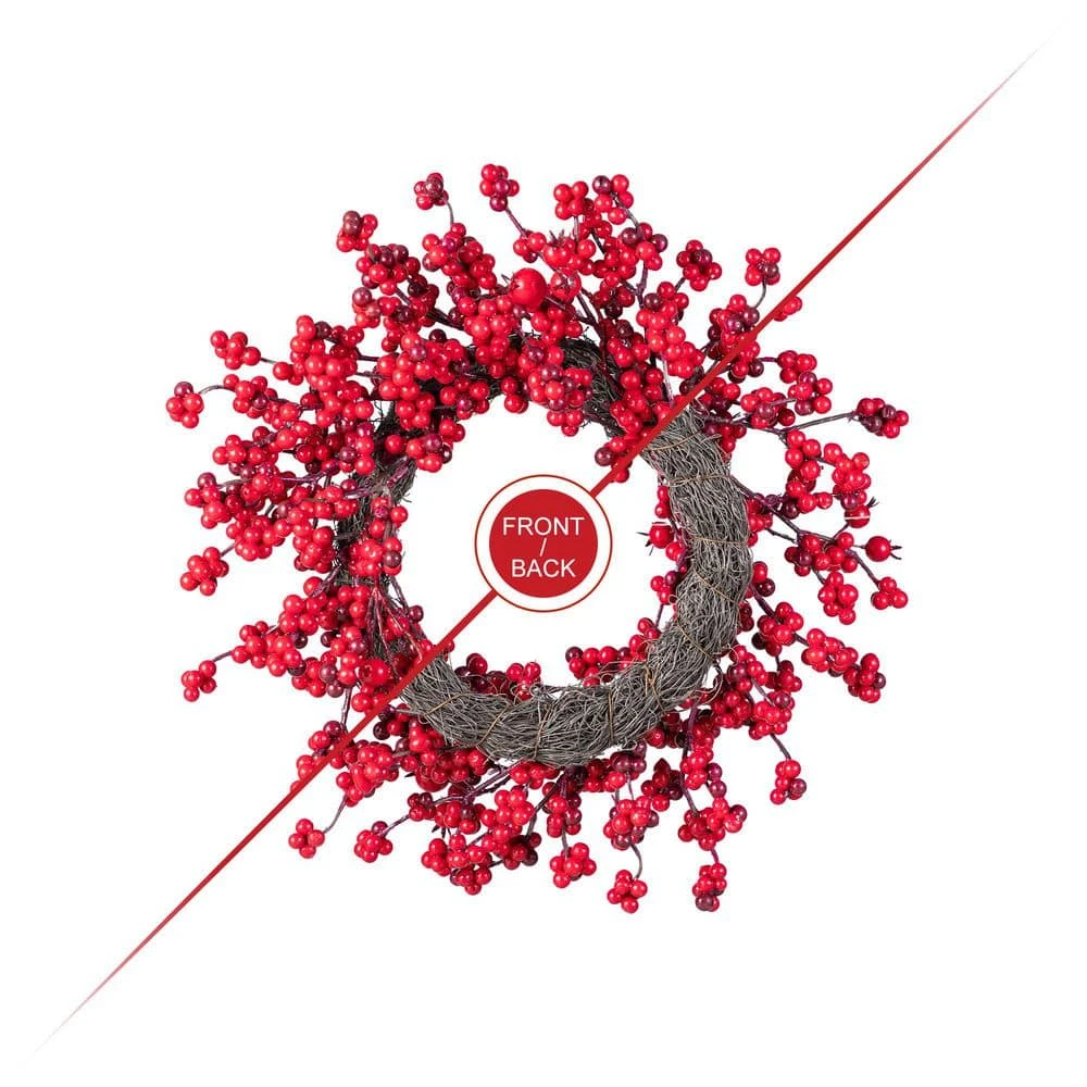 14 In. D Mini Red Berries Unlit Artificial Christmas Wreath (Set Of 4) 5 14 In. D Mini Red Berries Unlit Artificial Christmas Wreath (Set Of 4) - Image 3