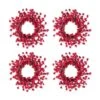 14 In. D Mini Red Berries Unlit Artificial Christmas Wreath (Set Of 4) -Christmas Decor Shop glitzhome christmas wreaths 2016000076 64 1000