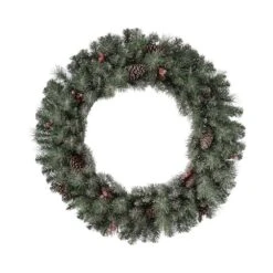 36 In. D Oversized Pre-Lit Glittered Pine Cone Artificial Christmas Wreath With 50 Warm White Lights 13 36 In. D Oversized Pre-Lit Glittered Pine Cone Artificial Christmas Wreath With 50 Warm White Lights -Christmas Decor Shop glitzhome christmas wreaths gh2004900008 1f 1000