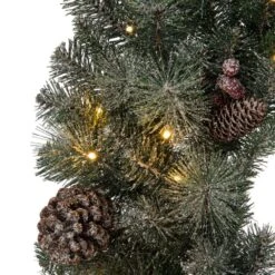 36 In. D Oversized Pre-Lit Glittered Pine Cone Artificial Christmas Wreath With 50 Warm White Lights 14 36 In. D Oversized Pre-Lit Glittered Pine Cone Artificial Christmas Wreath With 50 Warm White Lights -Christmas Decor Shop glitzhome christmas wreaths gh2004900008 44 1000