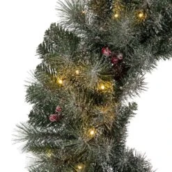 42 In. D Oversized Pre-Lit Glittered Pine Cone Artificial Christmas Wreath With 70 Warm White Lights -Christmas Decor Shop glitzhome christmas wreaths gh2004900009 44 1000