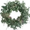 24 In. Green Unlit Seasonal Artificial Christmas Wreath With Eucalyptus -Christmas Decor Shop glitzhome christmas wreaths lkw20209gn 64 1000