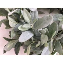 22 In. Green Unlit Artificial Christmas Wreath With Lambs Ear -Christmas Decor Shop glitzhome christmas wreaths lkw20210 1f 1000