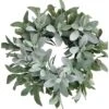 22 In. Green Unlit Artificial Christmas Wreath With Lambs Ear -Christmas Decor Shop glitzhome christmas wreaths lkw20210 64 1000