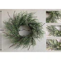 24 In. D Mini Eucalyptus Artificial Christmas Wreath -Christmas Decor Shop glitzhome christmas wreaths lkw20218 44 1000