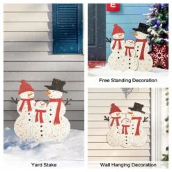 29.92 In. H Rusty Metal Snowman Family Yard Stake Or Standing Decor Or Wall Decor 14 29.92 In. H Rusty Metal Snowman Family Yard Stake Or Standing Decor Or Wall Decor -Christmas Decor Shop glitzhome christmas yard decorations 1103203440 4f 1000
