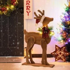 36 In. H Chunky Wood Reindeer Porch Decor Christmas Yard Decor (KD) 11 36 In. H Chunky Wood Reindeer Porch Decor Christmas Yard Decor (KD) -Christmas Decor Shop glitzhome christmas yard decorations 2010100047 31 1000