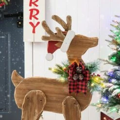 36 In. H Chunky Wood Reindeer Porch Decor Christmas Yard Decor (KD) 10 36 In. H Chunky Wood Reindeer Porch Decor Christmas Yard Decor (KD) -Christmas Decor Shop glitzhome christmas yard decorations 2010100047 4f 1000