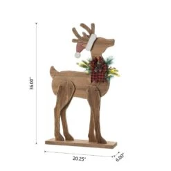 36 In. H Chunky Wood Reindeer Porch Decor Christmas Yard Decor (KD) 9 36 In. H Chunky Wood Reindeer Porch Decor Christmas Yard Decor (KD) -Christmas Decor Shop glitzhome christmas yard decorations 2010100047 c3 1000