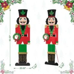 60 In. H Metal Nutcracker Porch Decor -Christmas Decor Shop glitzhome christmas yard decorations 2010100061 c3 1000