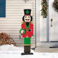 60 In. H Metal Nutcracker Porch Decor -Christmas Decor Shop glitzhome christmas yard decorations 2010100061 de 1000