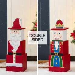 24.5 In. H Christmas Wood Santa And Nutcracker Reversible Boxed Porch Decor 16 24.5 In. H Christmas Wood Santa And Nutcracker Reversible Boxed Porch Decor -Christmas Decor Shop glitzhome christmas yard decorations 2010100084 76 1000