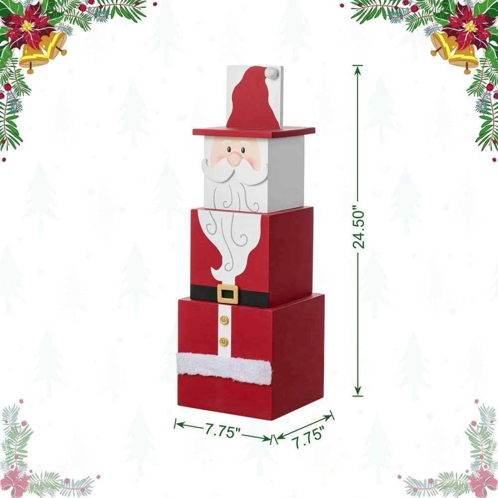 24.5 In. H Christmas Wood Santa And Nutcracker Reversible Boxed Porch Decor 8 24.5 In. H Christmas Wood Santa And Nutcracker Reversible Boxed Porch Decor - Image 6