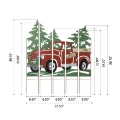 40 In. H Metal Truck Farm Combo Yard Stake Christmas Yard Decor -Christmas Decor Shop glitzhome christmas yard decorations 2010200028 c3 1000