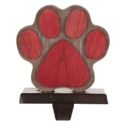 6.30 In. H Wooden/Metal Paw Stocking Holder (2-Pack) -Christmas Decor Shop glitzhome stocking holders 2005000032 4f 1000