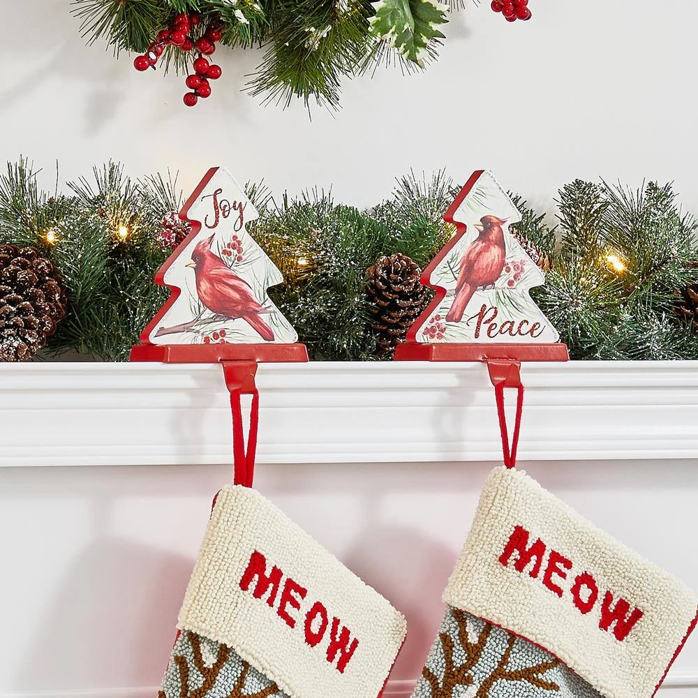 7 In. H Metal Christmas Cardinal Stocking Holder (Set Of 2) 6 7 In. H Metal Christmas Cardinal Stocking Holder (Set Of 2) - Image 4
