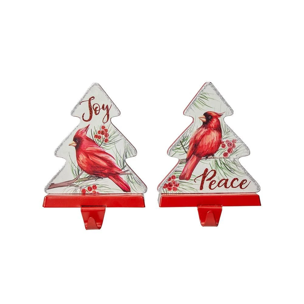 7 In. H Metal Christmas Cardinal Stocking Holder (Set Of 2) 3 7 In. H Metal Christmas Cardinal Stocking Holder (Set Of 2)