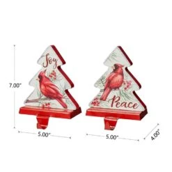 7 In. H Metal Christmas Cardinal Stocking Holder (Set Of 2) 10 7 In. H Metal Christmas Cardinal Stocking Holder (Set Of 2) -Christmas Decor Shop glitzhome stocking holders 2005000045 c3 1000