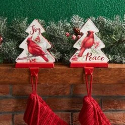 7 In. H Metal Christmas Cardinal Stocking Holder (Set Of 2) 9 7 In. H Metal Christmas Cardinal Stocking Holder (Set Of 2) -Christmas Decor Shop glitzhome stocking holders 2005000045 e1 1000